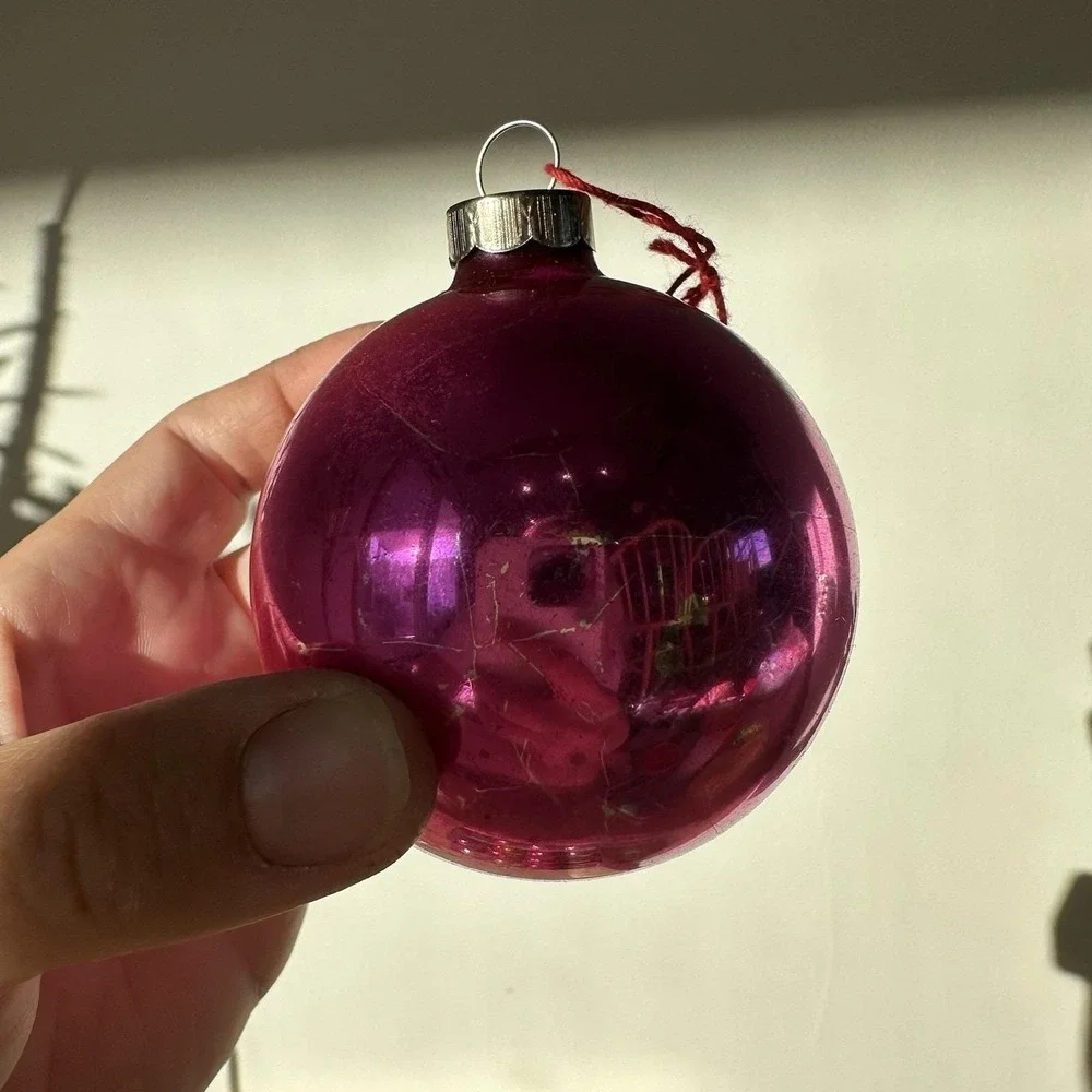 Vintage Shiny Brite Christmas Ornament Box Of 11 Made In USA In Lumi-Lites Box